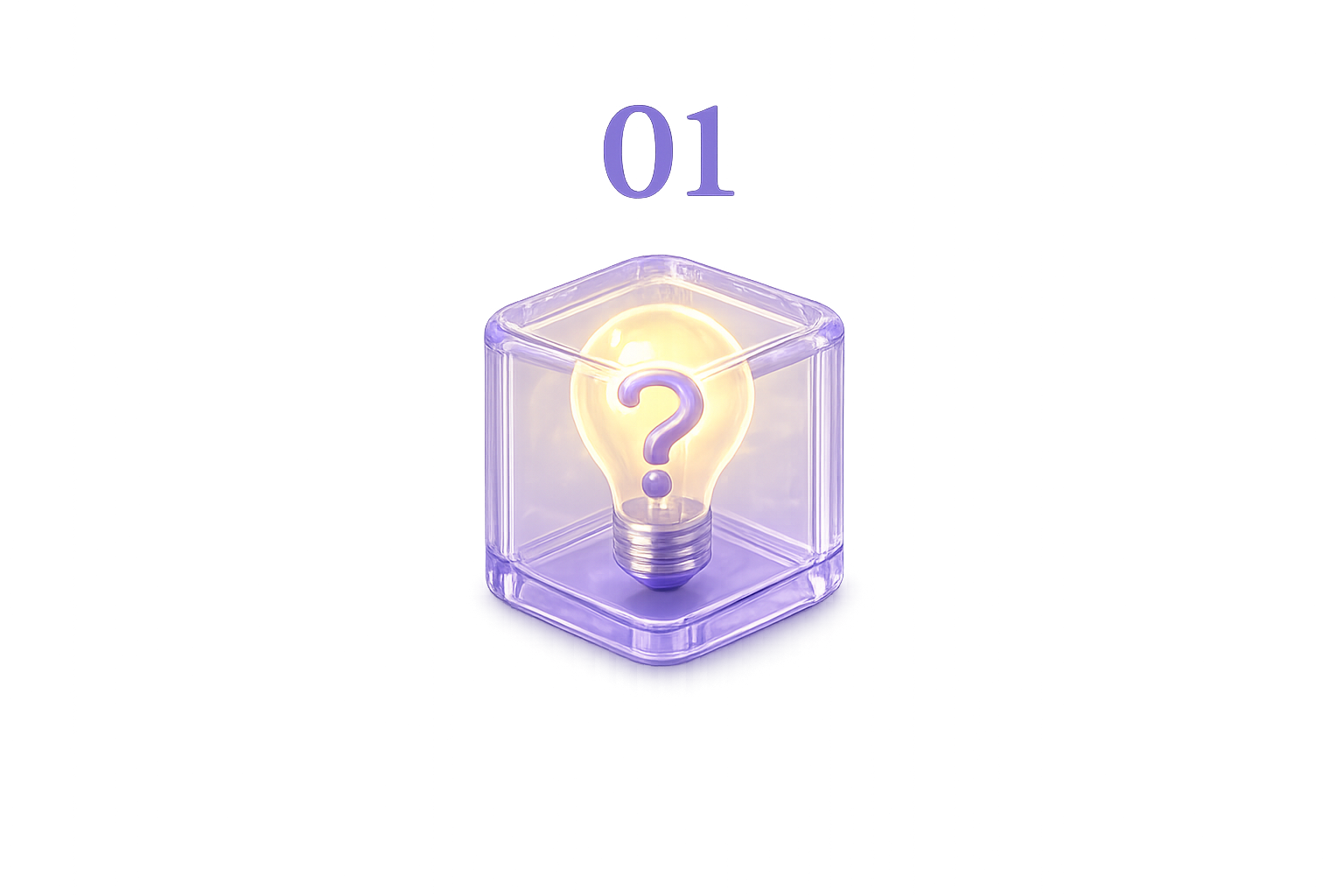 Question represented by a glowing lightbulb